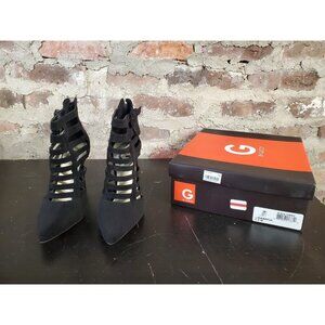 G by Guess Dareful Faux Suede Black Heels Womens Shoe Sz 7.5